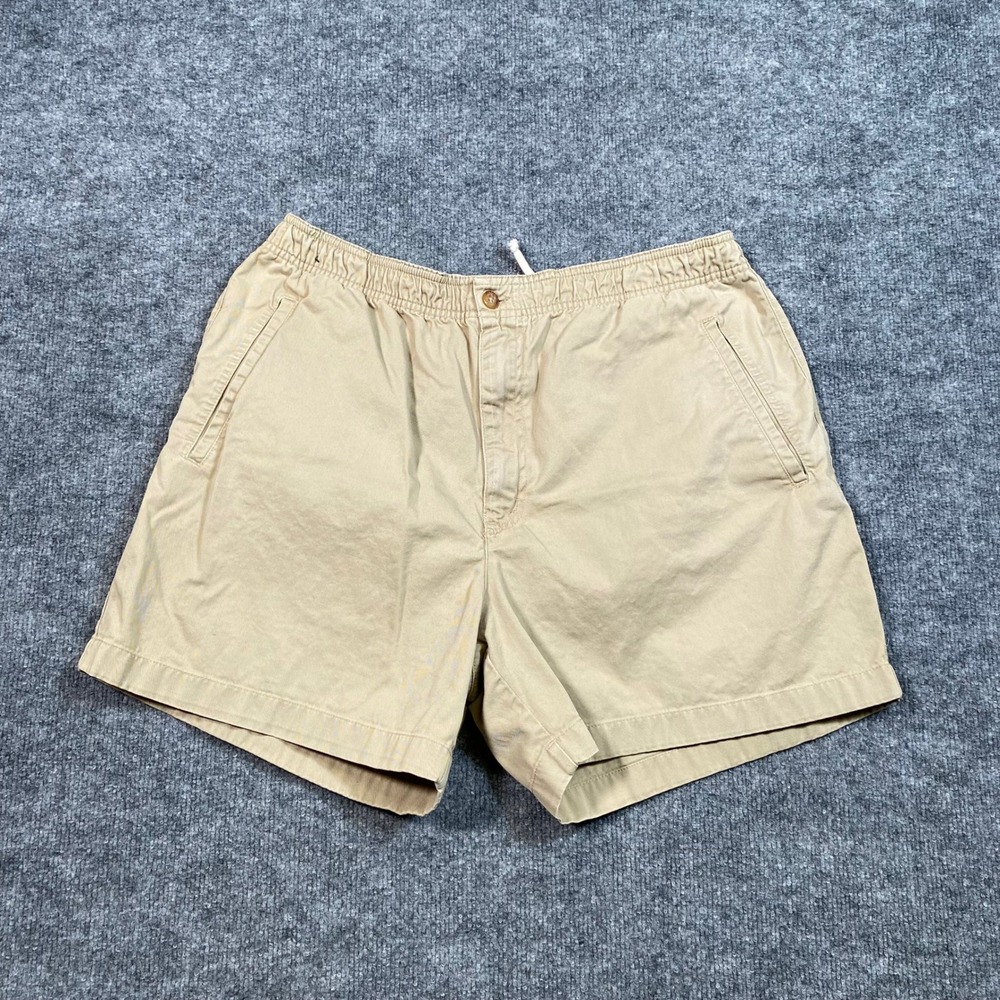 Cambridge Classics Mens Khaki Chino Shorts Elastic Waist Cotton Tan Size L